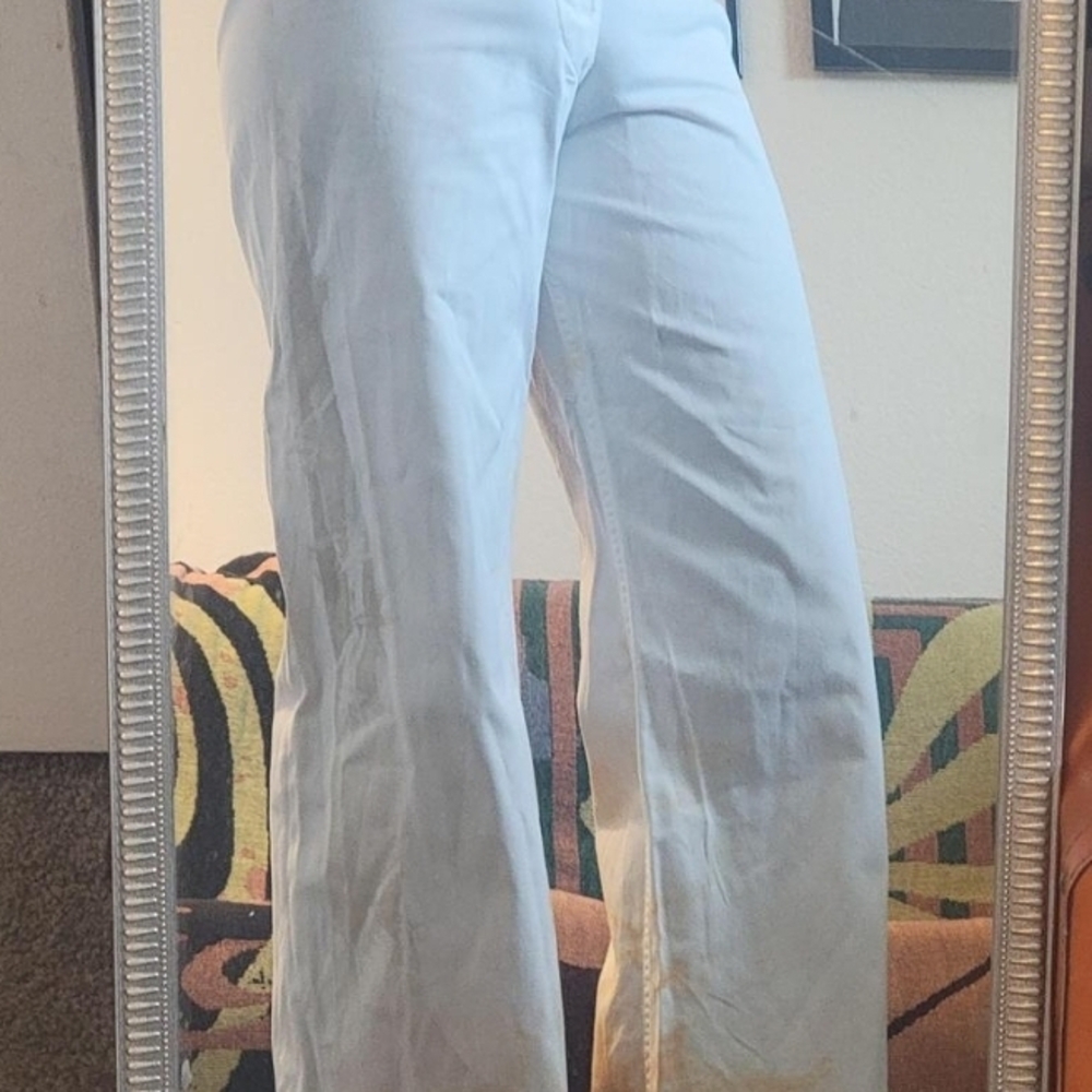 Men's White Flare & Wide Leg Pants